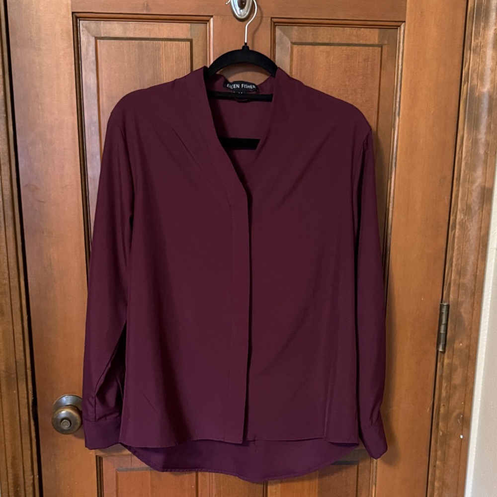 Eileen Fisher Rich Burgundy Women's Blouse